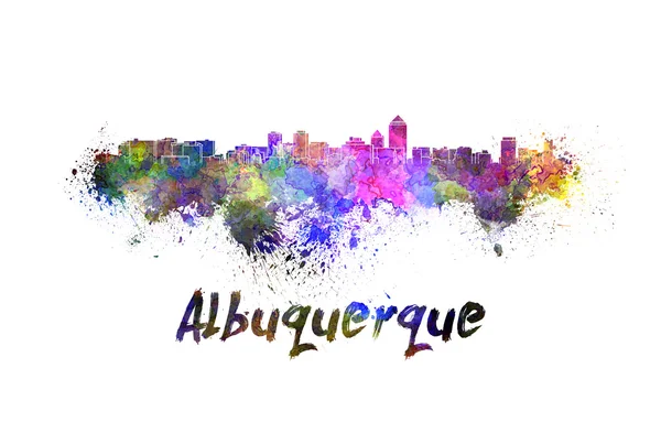 Albuquerque skyline in aquarel — Stockfoto