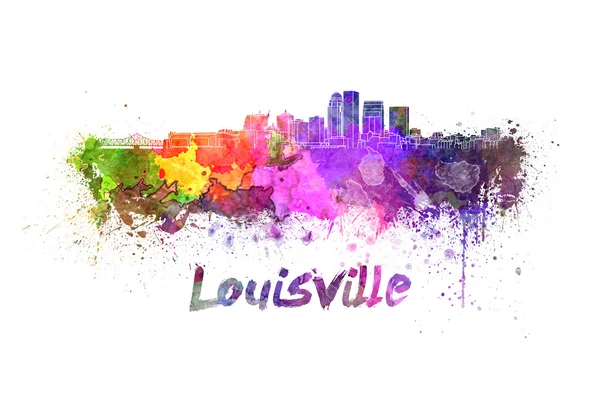 Panoramę Louisville w akwarela — Zdjęcie stockowe