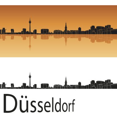 Dusseldorf manzarası turuncu arka planda