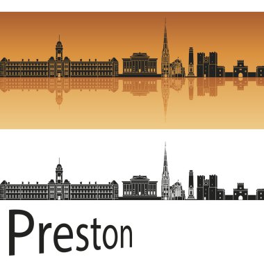 Preston manzarası turuncu arka planda 