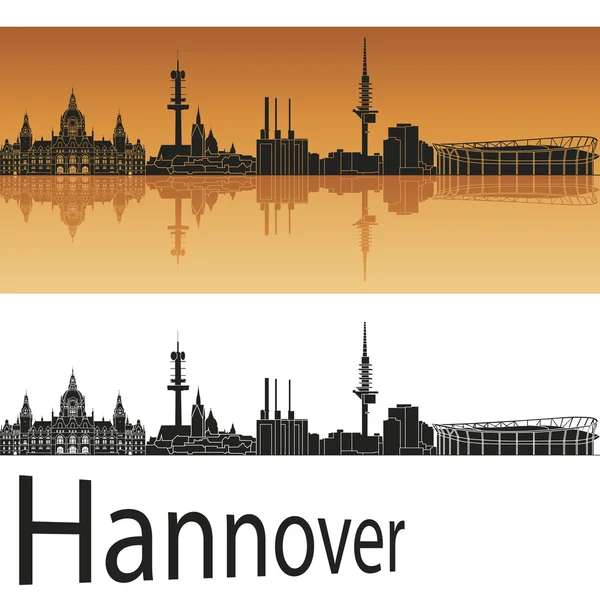 Hannover skyline in orange background — Stock Vector