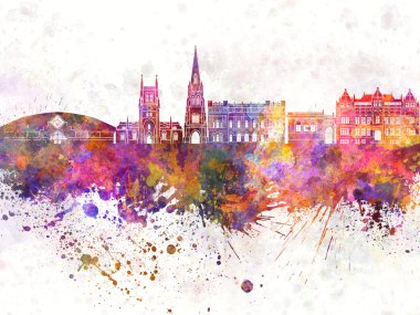 Blackburn manzarası suluboya arka planda