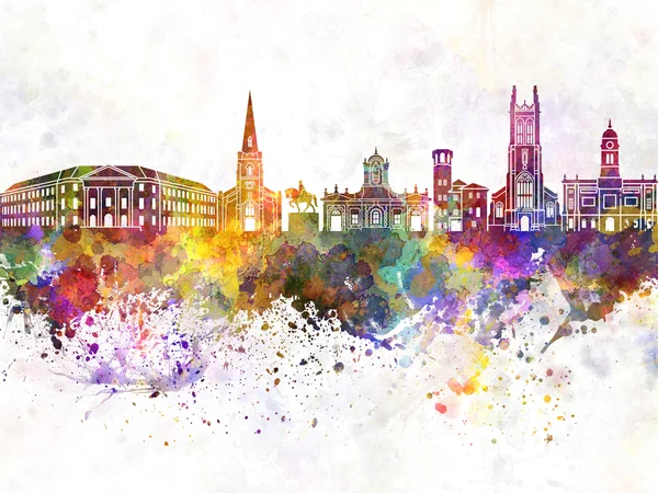 Derby Skyline in Aquarell Hintergrund — Stockfoto