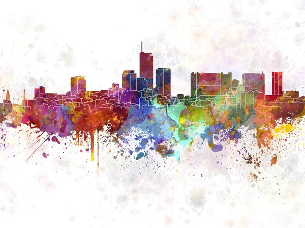 Essen skyline in watercolor background — Stock Photo, Image