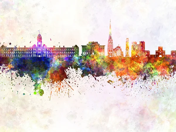 Preston Skyline in Aquarell Hintergrund — Stockfoto