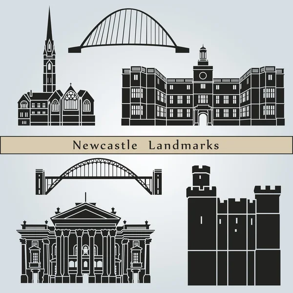 Newcastle Landmarks — Stock Vector