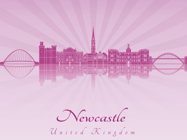 Mor parlak orkide Newcastle manzarası