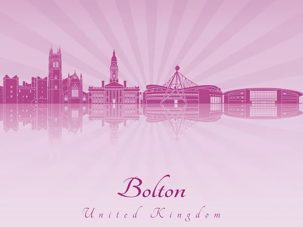 Bolton skyline in purple radiant orchid — Stock Vector