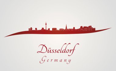 Dusseldorf manzarası kırmızı