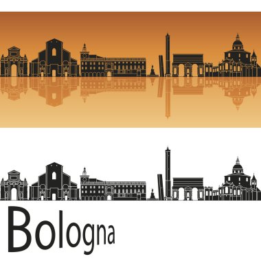 Bologna manzarası turuncu arka planda 