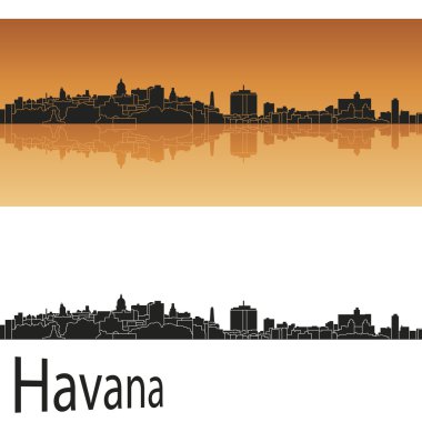 Havana manzarası turuncu arka planda 