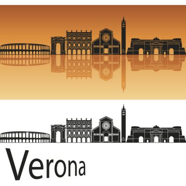 Verona manzarası turuncu arka planda 