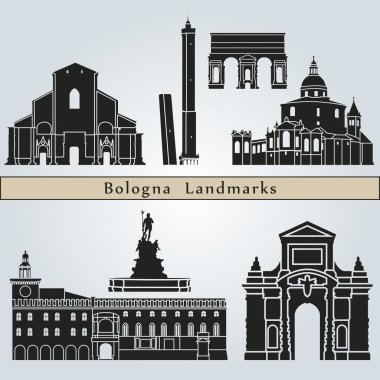 Bologna landmarks and monuments clipart