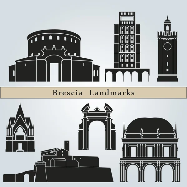 Monumentos y monumentos de Brescia — Vector de stock