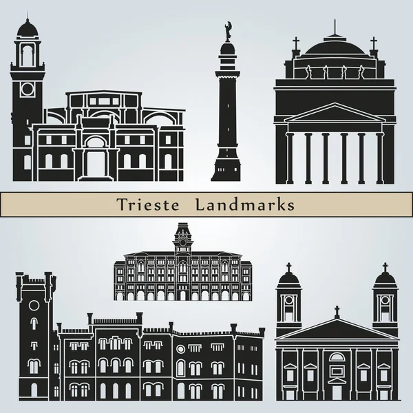 Monuments et monuments de Trieste — Image vectorielle