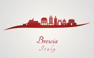 Brescia skyline in red clipart