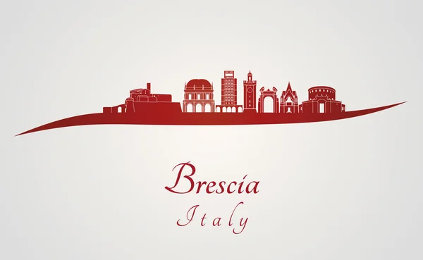 Skyline Brescia en rojo — Vector de stock