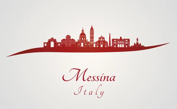 Messina manzarası kırmızı — Stok Vektör