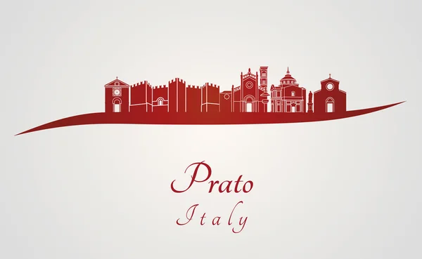 Prato skyline in red — Stock Vector