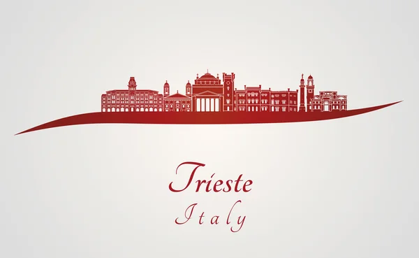 Trieste skyline in red — Stock Vector