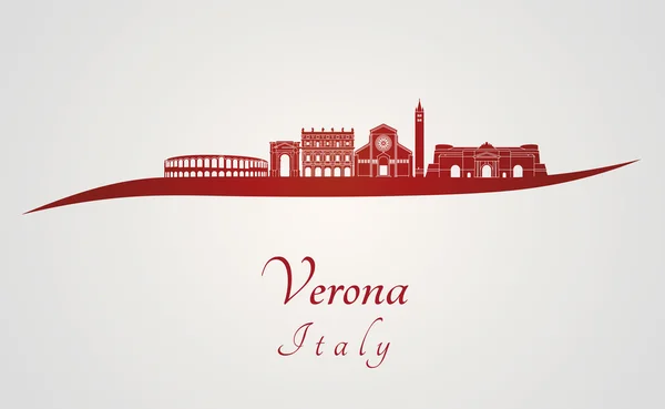 Verona skyline in rot — Stockvektor
