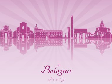 Mor parlak orkide Bologna manzarası
