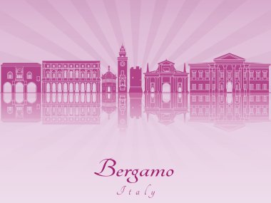 Mor parlak orkide Bergamo manzarası