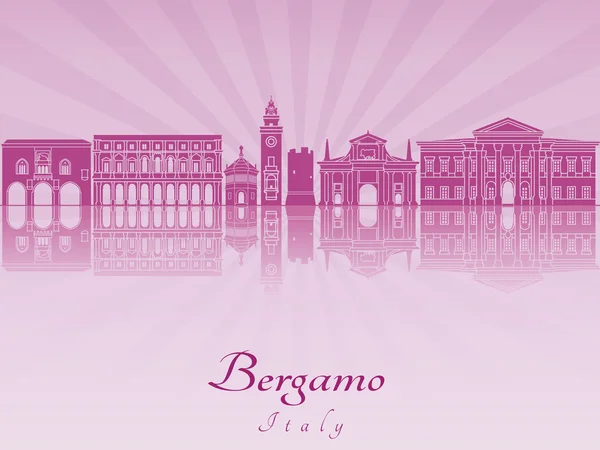 Skyline de Bergamo em orquídea radiante roxa —  Vetores de Stock