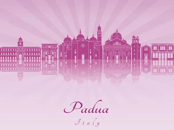 Padua Skyline in violett leuchtender Orchidee — Stockvektor