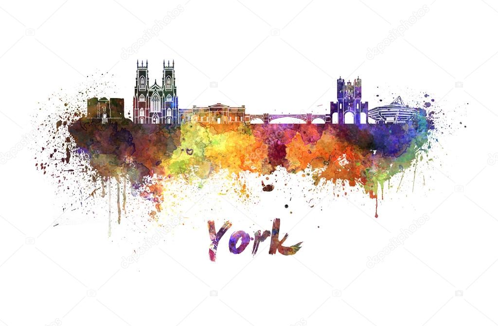 York skyline in watercolor