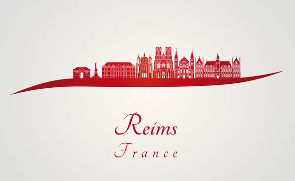 Reims skyline en rojo — Vector de stock