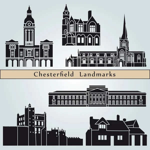 Chesterfield yerler ve anıtlar — Stok Vektör
