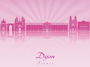 Mor parlak orkide Dijon manzarası