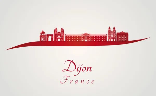 Dijon skyline em vermelho — Vetor de Stock