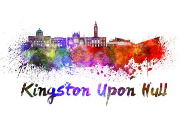 Kingston Upon Hull manzarası içinde suluboya