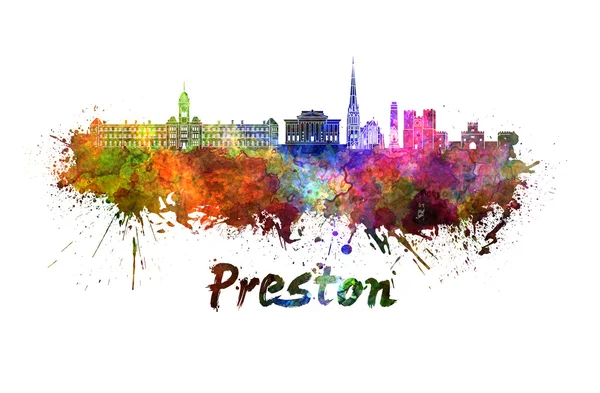 Preston silhuett i akvarell — Stockfoto