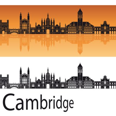 Cambridge manzarası turuncu arka planda 
