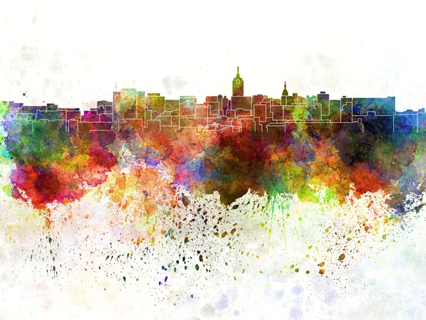 Lansing skyline in watercolor background — Stock Photo, Image