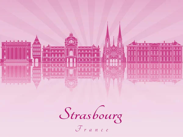 Strasbourg skyline in purple radiant orchid — Stock Vector