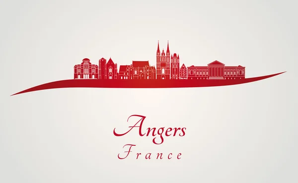 Στον ορίζοντα του Angers με κόκκινο χρώμα — Διανυσματικό Αρχείο