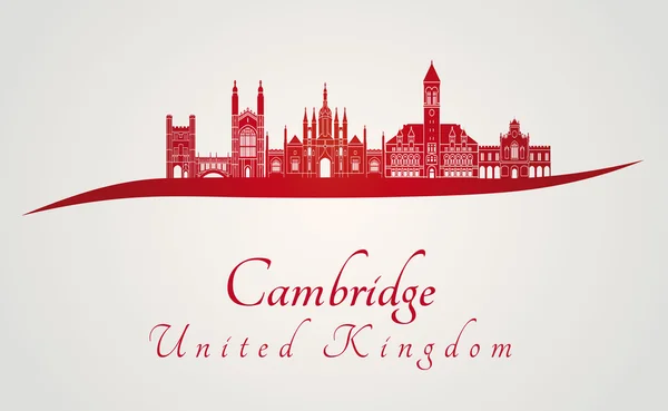 Cambridge skyline i rött — Stock vektor