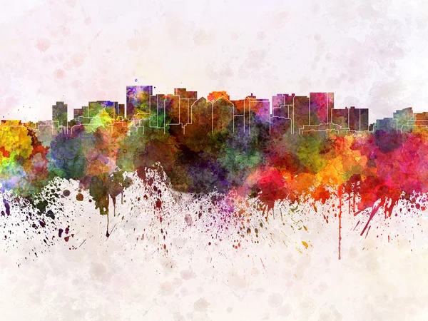 Oakland skyline in aquarel achtergrond — Stockfoto