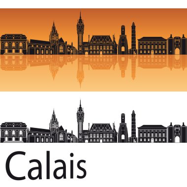 Calais manzarası turuncu arka planda 
