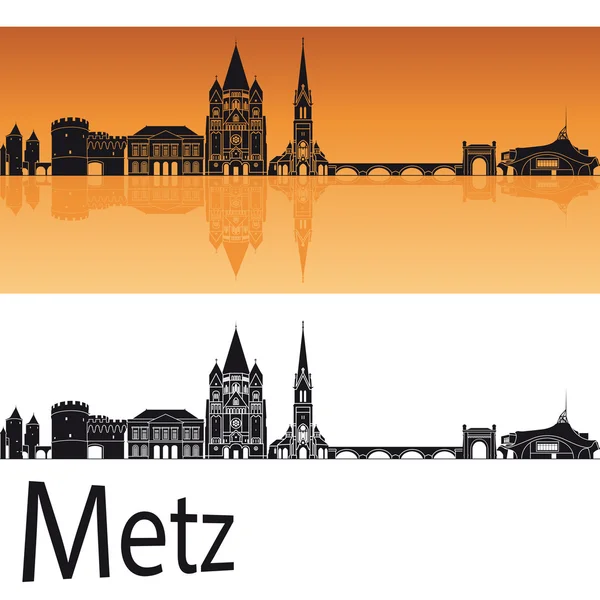 Metz panoramę w pomarańczowym tle — Wektor stockowy