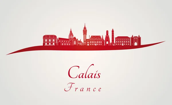 Skyline de Calais en rojo — Vector de stock