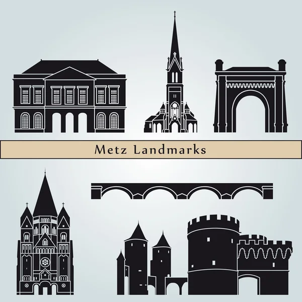 Monumentos y monumentos de Metz — Vector de stock