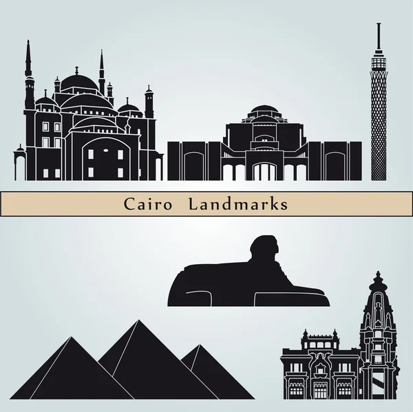 Cairo landmarks and monuments — Stock Vector