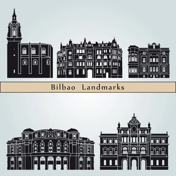 Bilbao landmarks and monuments — Stock Vector