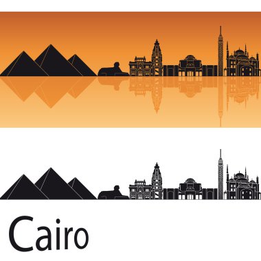Cairo manzarası turuncu arka planda 