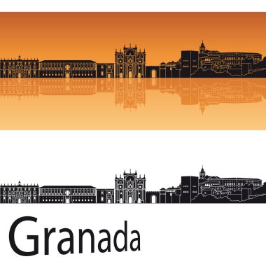 Granada manzarası turuncu arka planda 